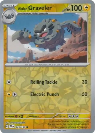 Journey Together Alolan Graveler #45/159 reverse holo